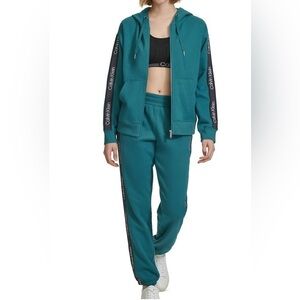 NWT Calvin Klein- Performance Logo Stripe Hoodie and Jogger Set